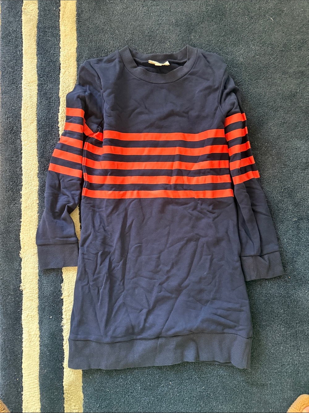 Sail to Sable Navy Blue Dress with Red Stripes